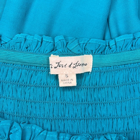 For Love & Lemons × Revolve Off The Shoulder Smocked Blouse in Emerald Size S - Picture 12 of 12